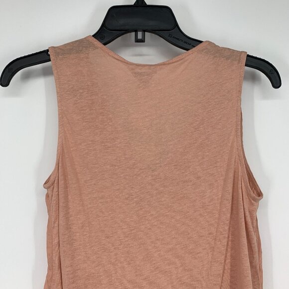 Monsoon Top Linen Blend Pink Sleeveless V Neck Patterned NWT - Picture 8 of 9